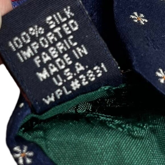 Tommy Hilfiger 100% Silk Tie Mens Red Blue Made in USA Adjustable Neckwear - Picture 8 of 8